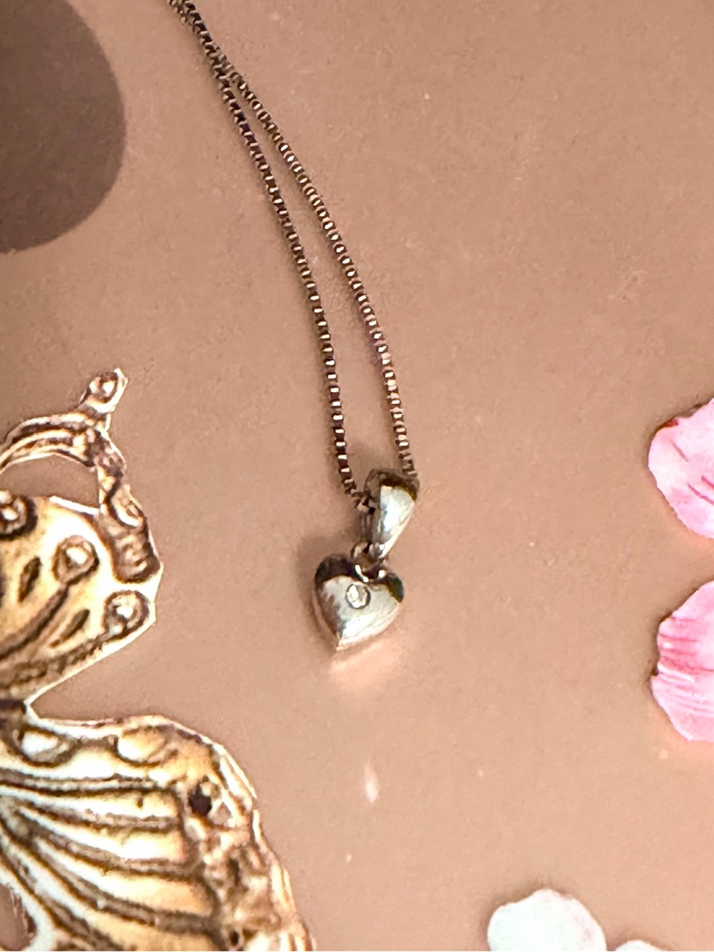 Sterling Heart heart Pendant Necklace stamped 925